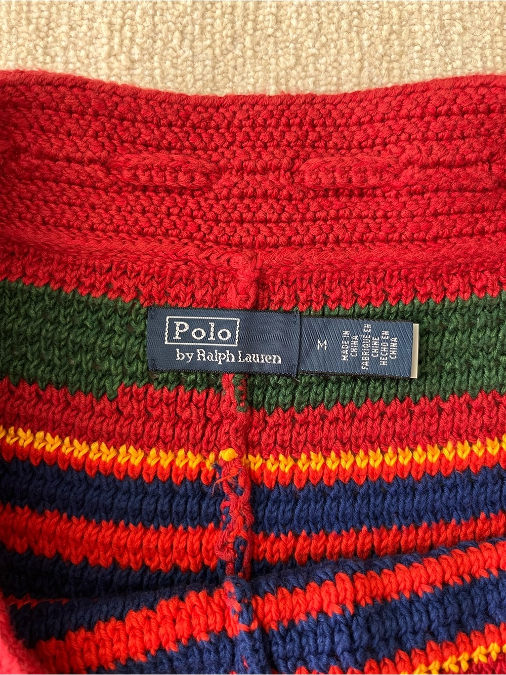Polo by Ralph Lauren Linen Cotton Multi-Stripe Crochet Sweater & Shorts Set - Picture 7 of 8
